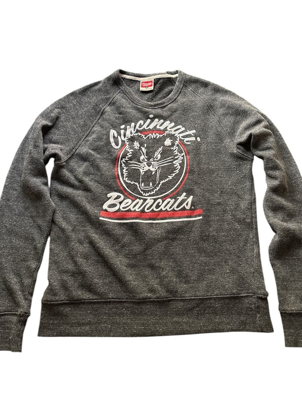 Homage Cincinnati Bearcats Gray Crewneck Sweatshirt M